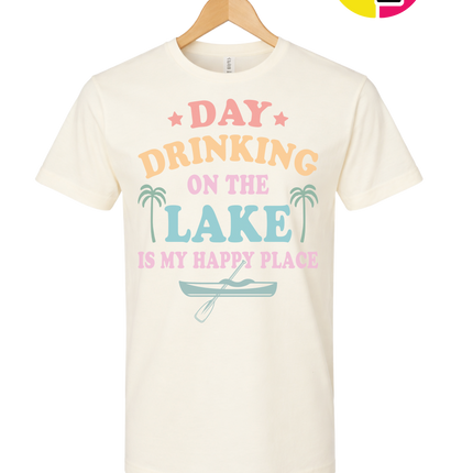 Lake Day Drinking Happy Place Tee
