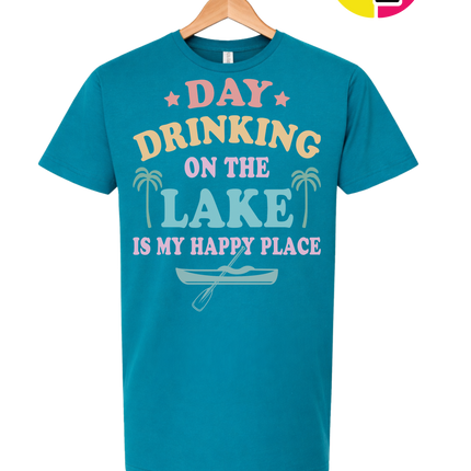 Lake Day Drinking Happy Place Tee