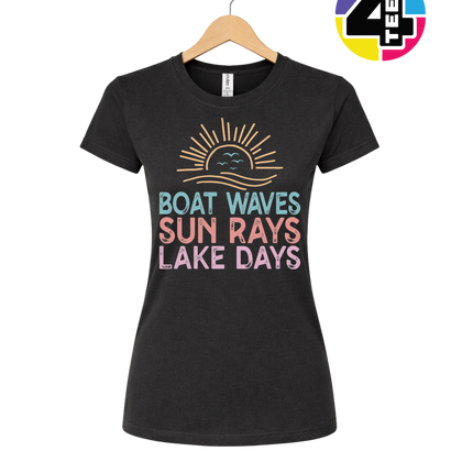 Boat Waves & Sun Rays Lake Days Vibes Women's Tee