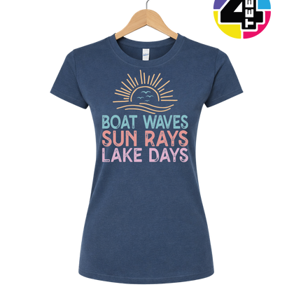 Boat Waves & Sun Rays Lake Days Vibes Women's Tee