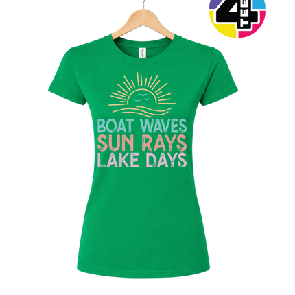Boat Waves & Sun Rays Lake Days Vibes Women's Tee