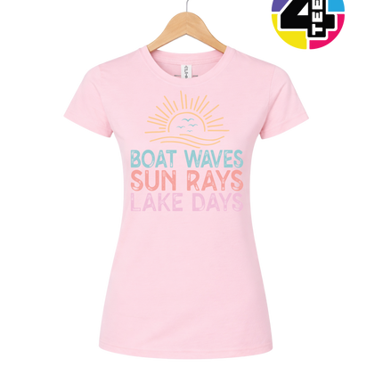 Boat Waves & Sun Rays Lake Days Vibes Women's Tee