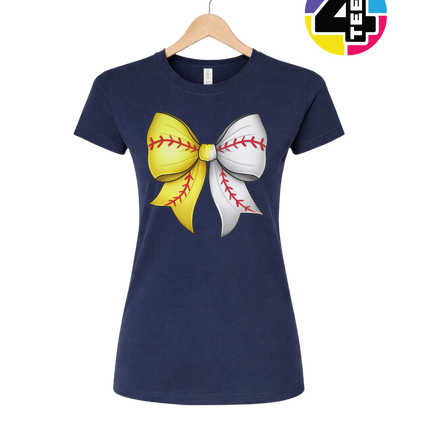 Softball Sweetheart Bow Women's Tee