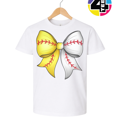 Softball Sweetheart Bow Youth Tee