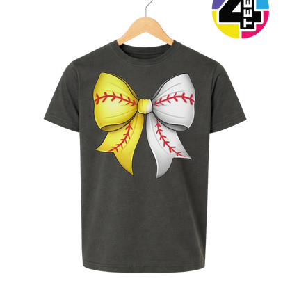 Softball Sweetheart Bow Youth Tee