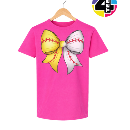 Softball Sweetheart Bow Youth Tee