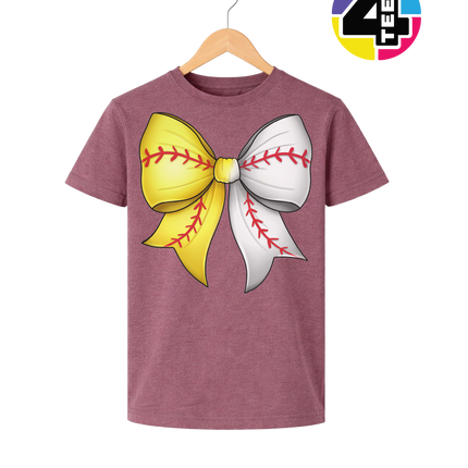 Softball Sweetheart Bow Youth Tee