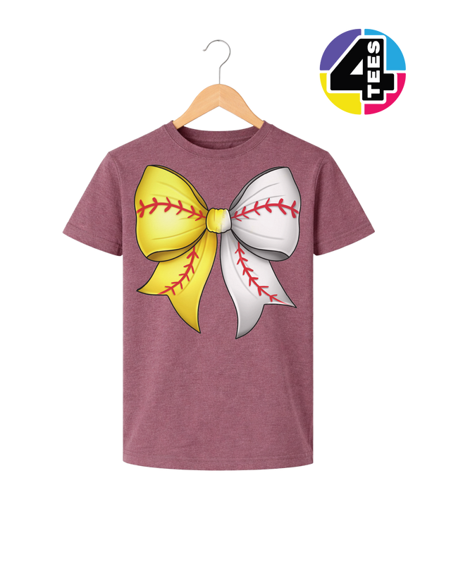 Softball Sweetheart Bow Youth Tee