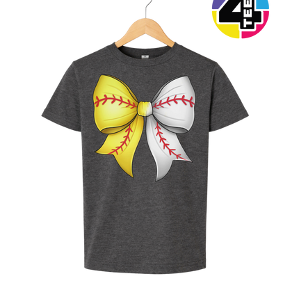 Softball Sweetheart Bow Youth Tee