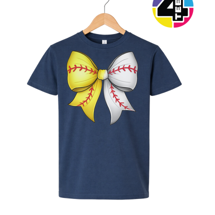 Softball Sweetheart Bow Youth Tee