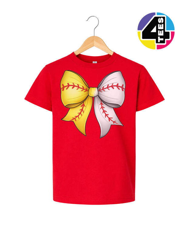 Softball Sweetheart Bow Youth Tee