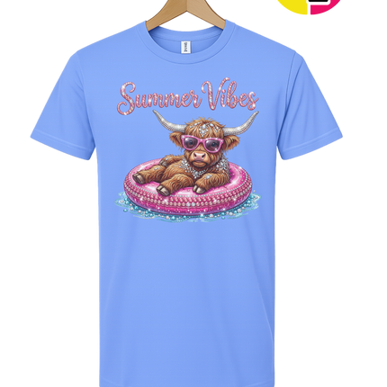 Rhinestone Highland Cow Summer Tee