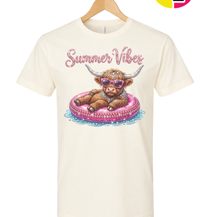 Rhinestone Highland Cow Summer Tee