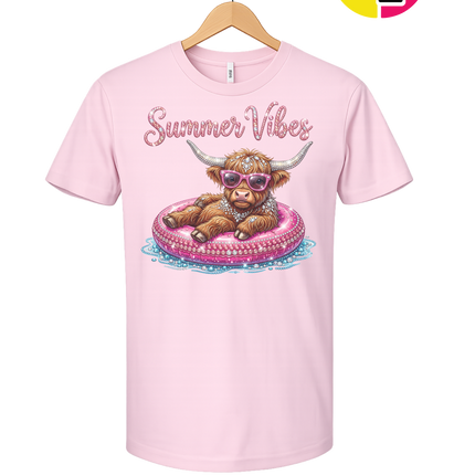 Rhinestone Highland Cow Summer Tee