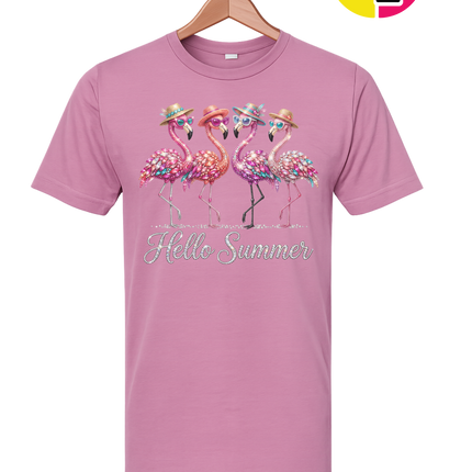 Hello Summer Flamingo Tee
