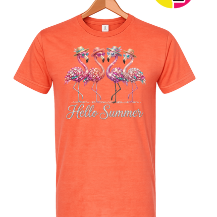 Hello Summer Flamingo Tee