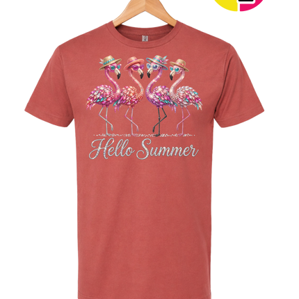 Hello Summer Flamingo Tee