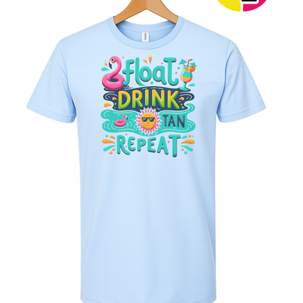 Float, Drink, Tan Repeat Vibes Tee