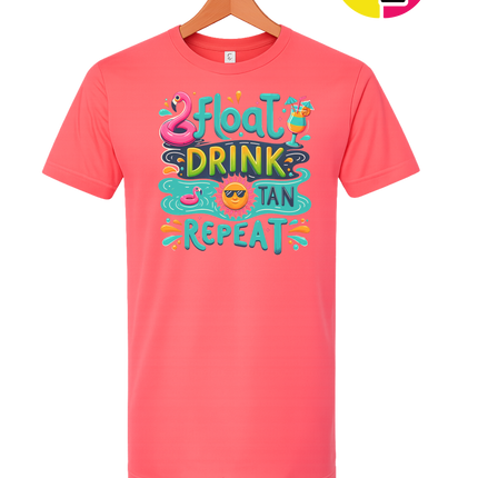 Float, Drink, Tan Repeat Vibes Tee