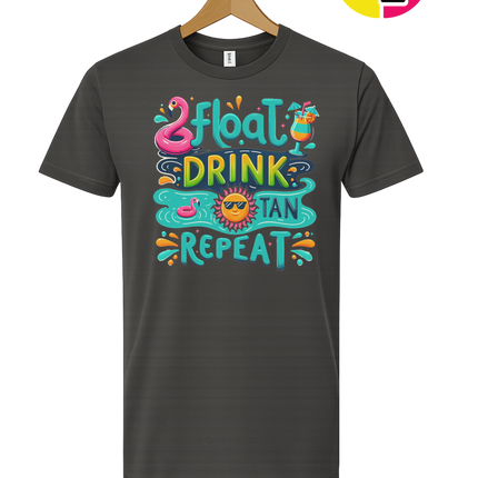 Float, Drink, Tan Repeat Vibes Tee