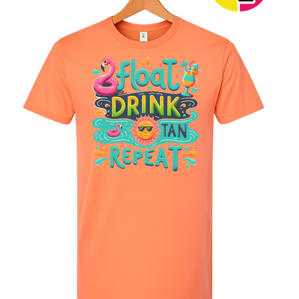 Float, Drink, Tan Repeat Vibes Tee