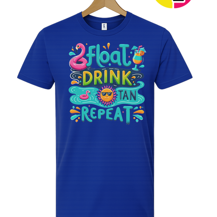 Float, Drink, Tan Repeat Vibes Tee