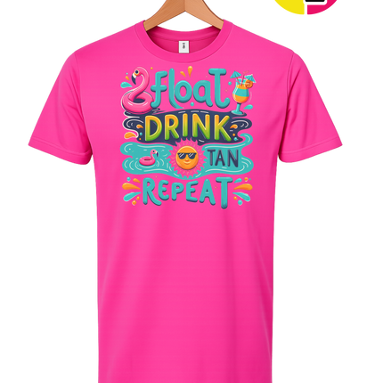 Float, Drink, Tan Repeat Vibes Tee