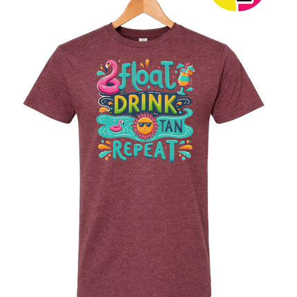 Float, Drink, Tan Repeat Vibes Tee