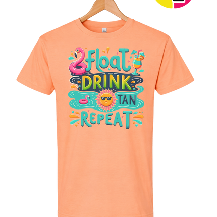 Float, Drink, Tan Repeat Vibes Tee