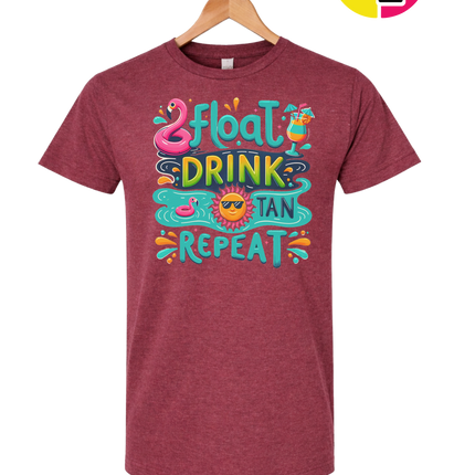Float, Drink, Tan Repeat Vibes Tee