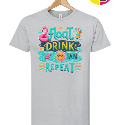 Float, Drink, Tan Repeat Vibes Tee
