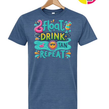 Float, Drink, Tan Repeat Vibes Tee