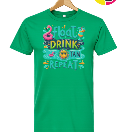 Float, Drink, Tan Repeat Vibes Tee