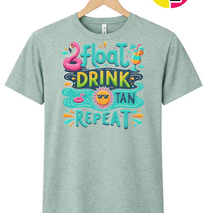 Float, Drink, Tan Repeat Vibes Tee