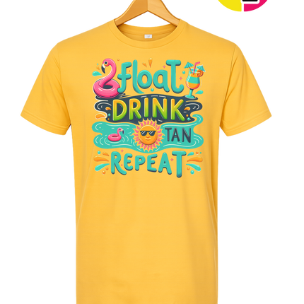 Float, Drink, Tan Repeat Vibes Tee