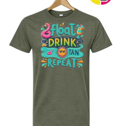 Float, Drink, Tan Repeat Vibes Tee