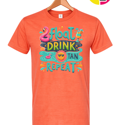 Float, Drink, Tan Repeat Vibes Tee