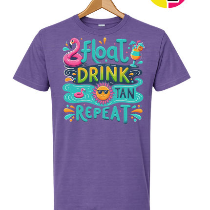Float, Drink, Tan Repeat Vibes Tee