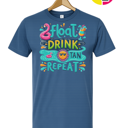 Float, Drink, Tan Repeat Vibes Tee