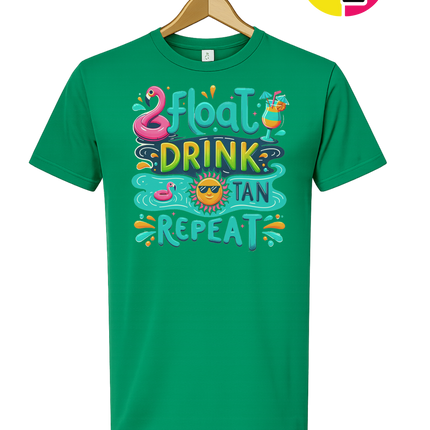 Float, Drink, Tan Repeat Vibes Tee