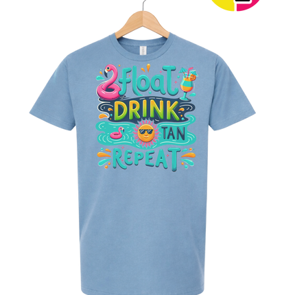 Float, Drink, Tan Repeat Vibes Tee