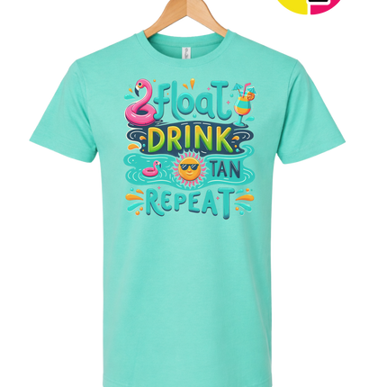 Float, Drink, Tan Repeat Vibes Tee