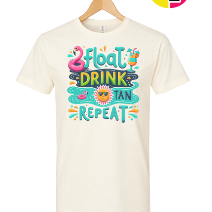 Float, Drink, Tan Repeat Vibes Tee