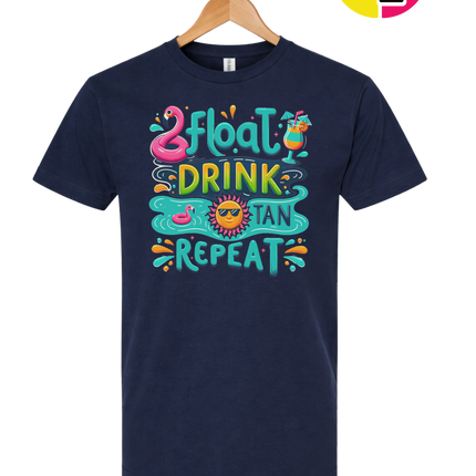 Float, Drink, Tan Repeat Vibes Tee