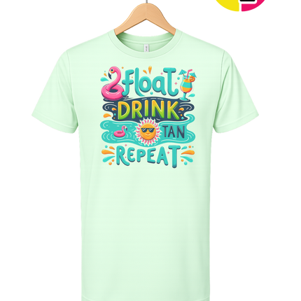 Float, Drink, Tan Repeat Vibes Tee