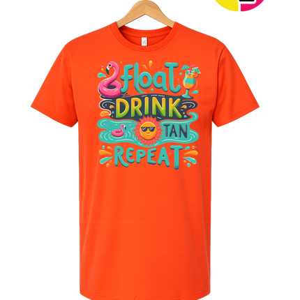 Float, Drink, Tan Repeat Vibes Tee
