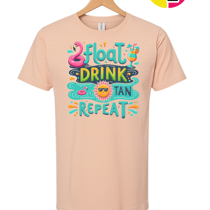 Float, Drink, Tan Repeat Vibes Tee