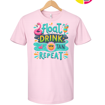 Float, Drink, Tan Repeat Vibes Tee