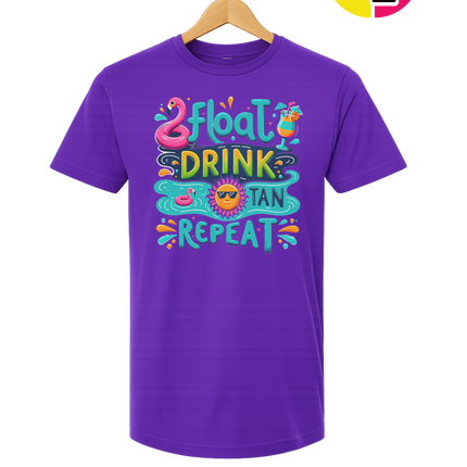 Float, Drink, Tan Repeat Vibes Tee