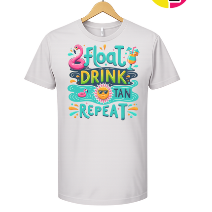 Float, Drink, Tan Repeat Vibes Tee